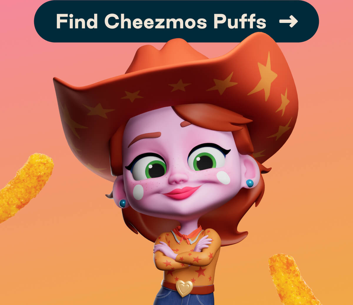 Button: Find Cheezmos Puffs
