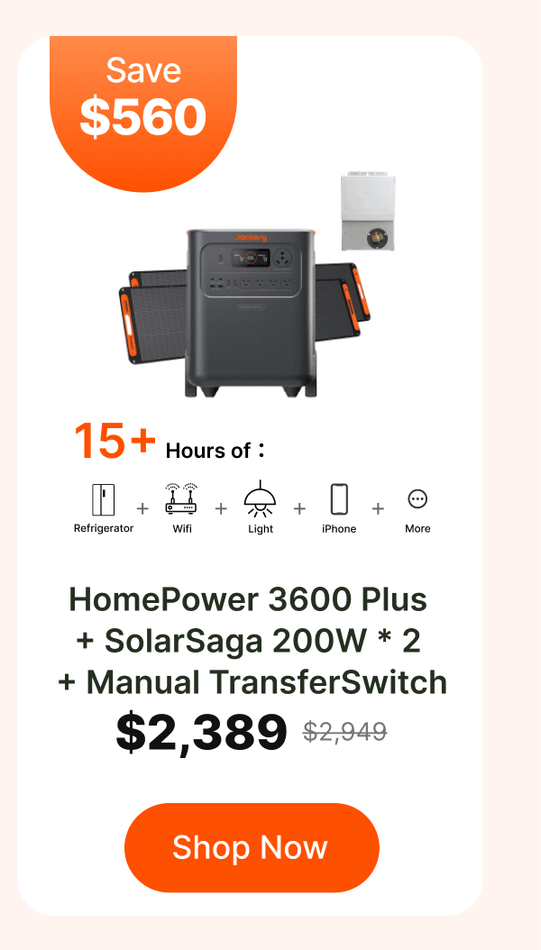HomePower 3600 Plus+ SolarSaga 200W * 2+ Manual TransferSwitch