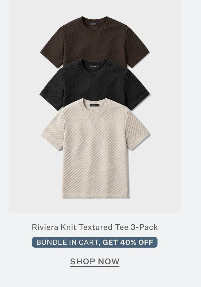 Riviera Knit Textured Tee 3-Pack | Bundle in Cart, Get 40% Off