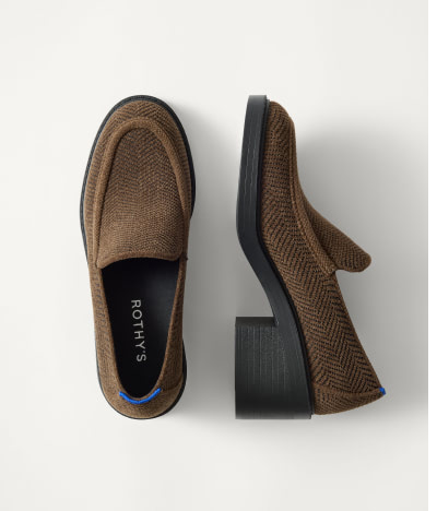 The Block Heel Loafer ReVelvet&trade; Dark Herringbone