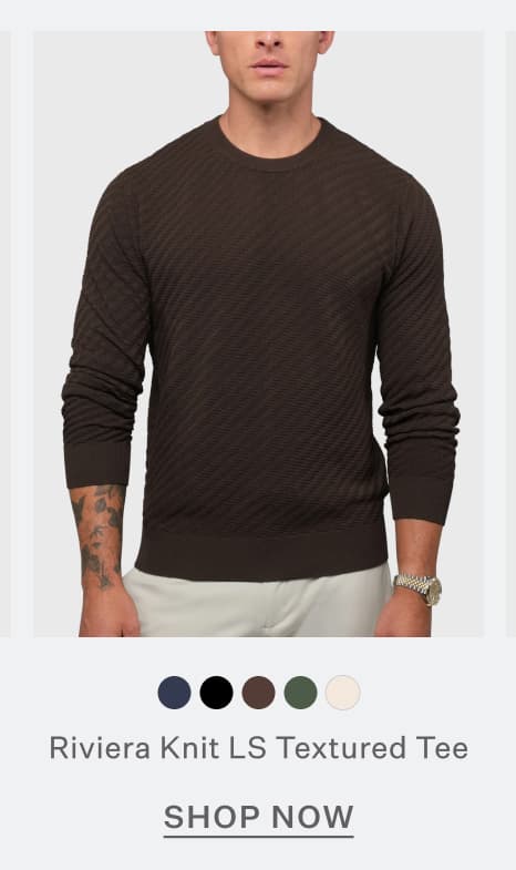 Riviera Knit LS Textured Tee