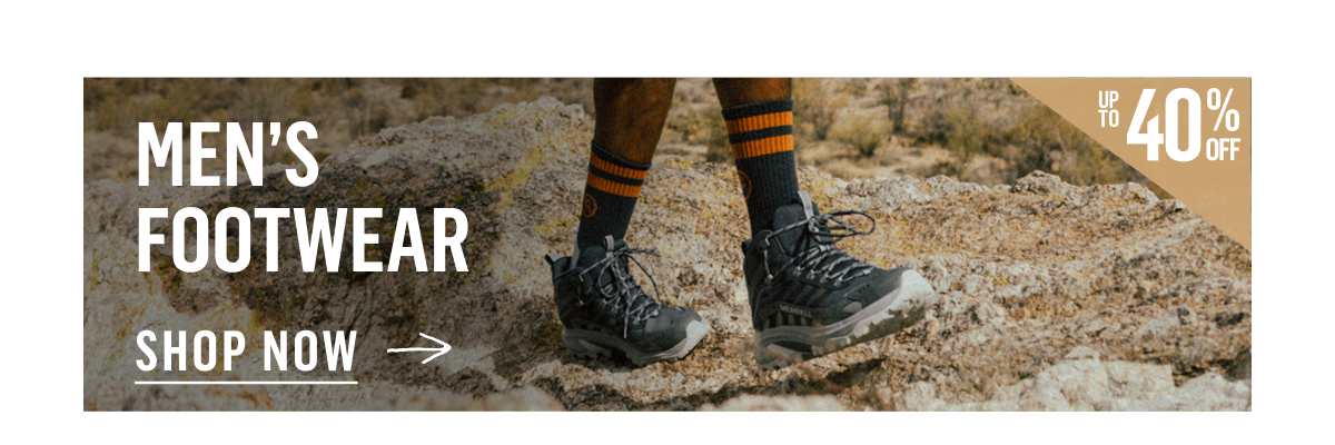 Men's Footwear up to 40% off. Shop Now!