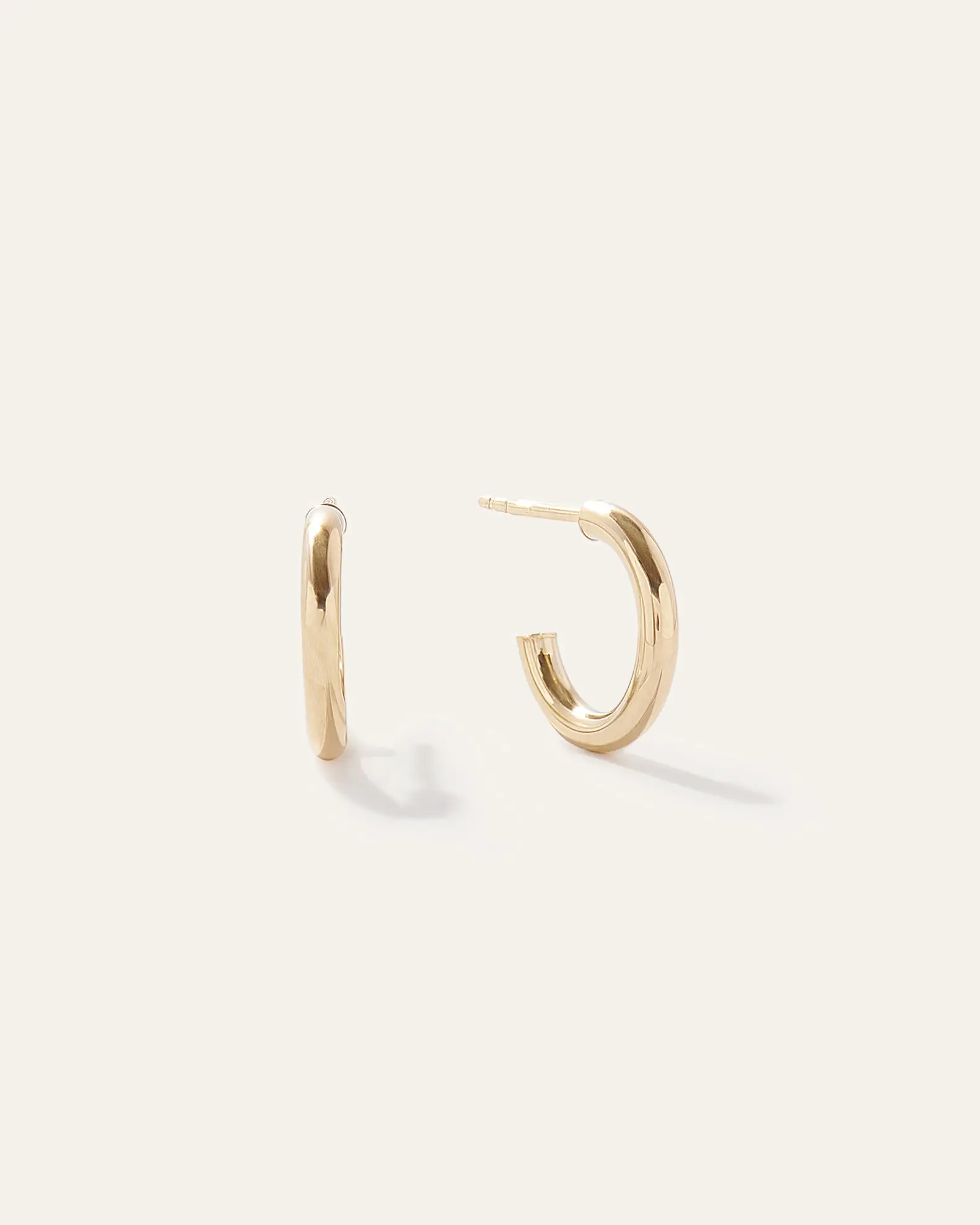 14K Gold Half Huggie Hoops