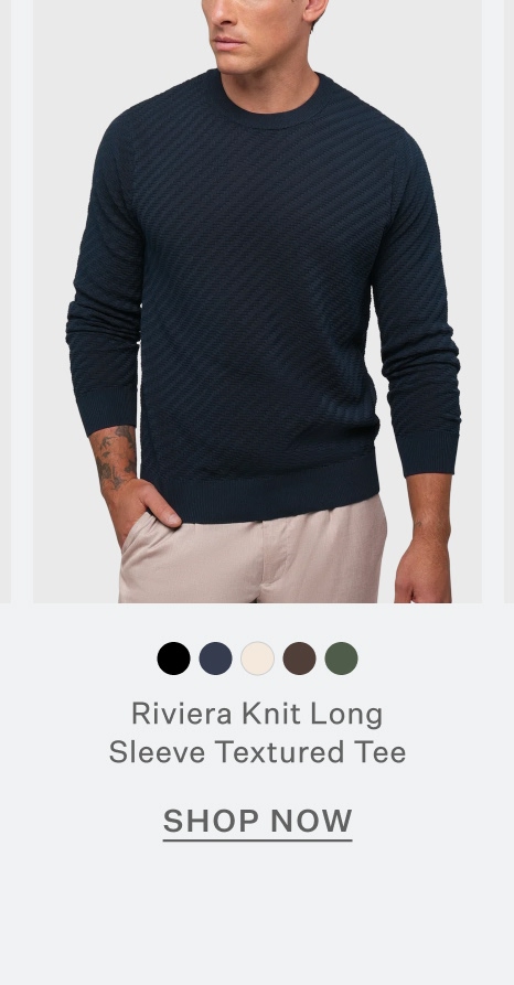 Riviera Knit Long Sleeve Textured Tee