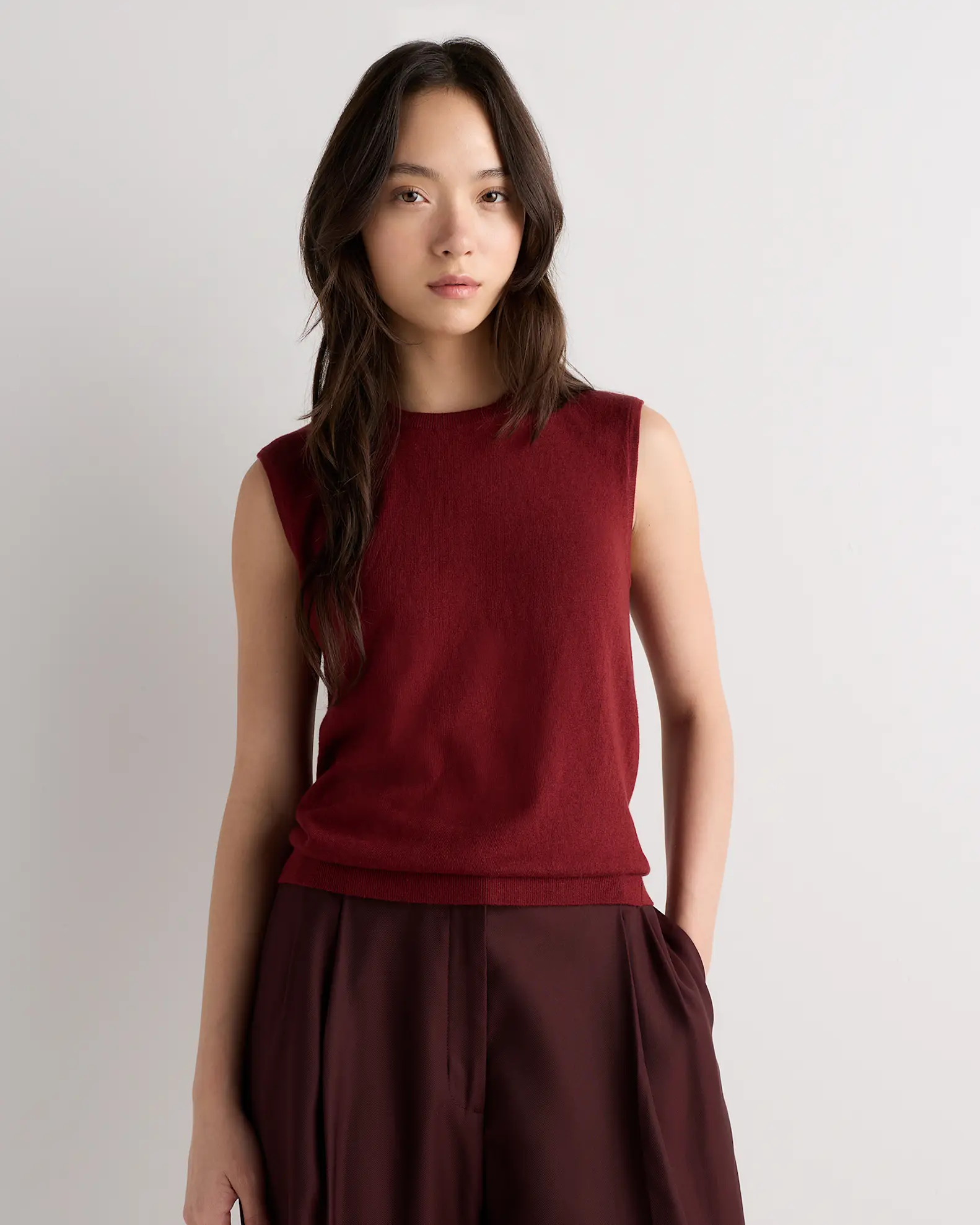 Lightweight Cotton Cashmere Sweater Tank