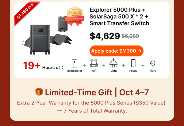 Explorer 5000 Plus +SolarSaga 500 X * 2 +Smart Transfer Switch