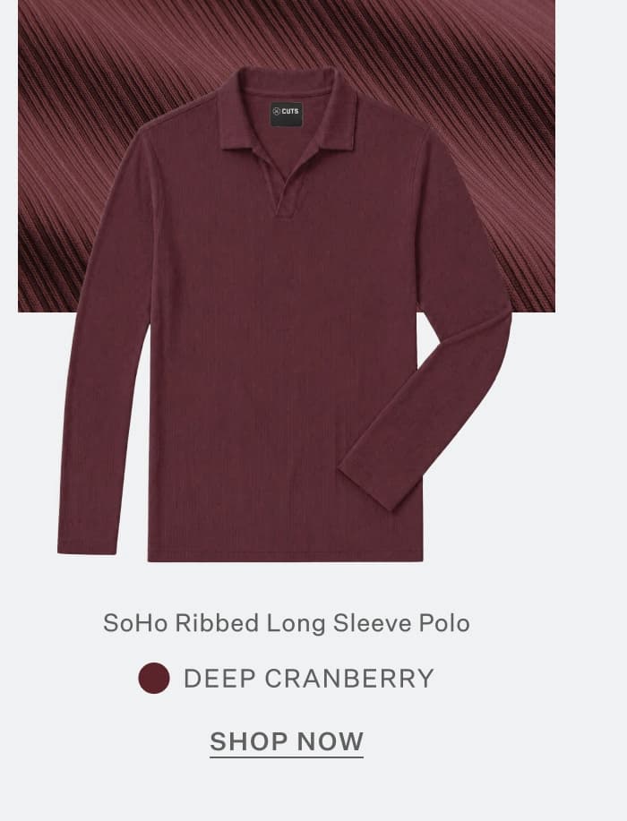 SoHo Ribbed Long Sleeve Polo