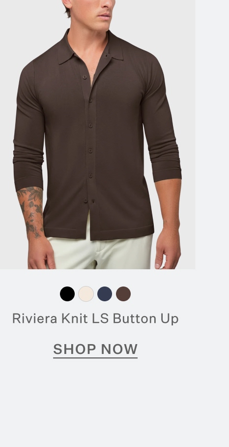 Riviera Knit Long Sleeve Button Up