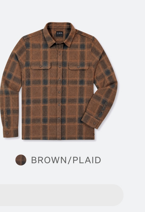 District Heavyweight Overshirt in Brown Plaid