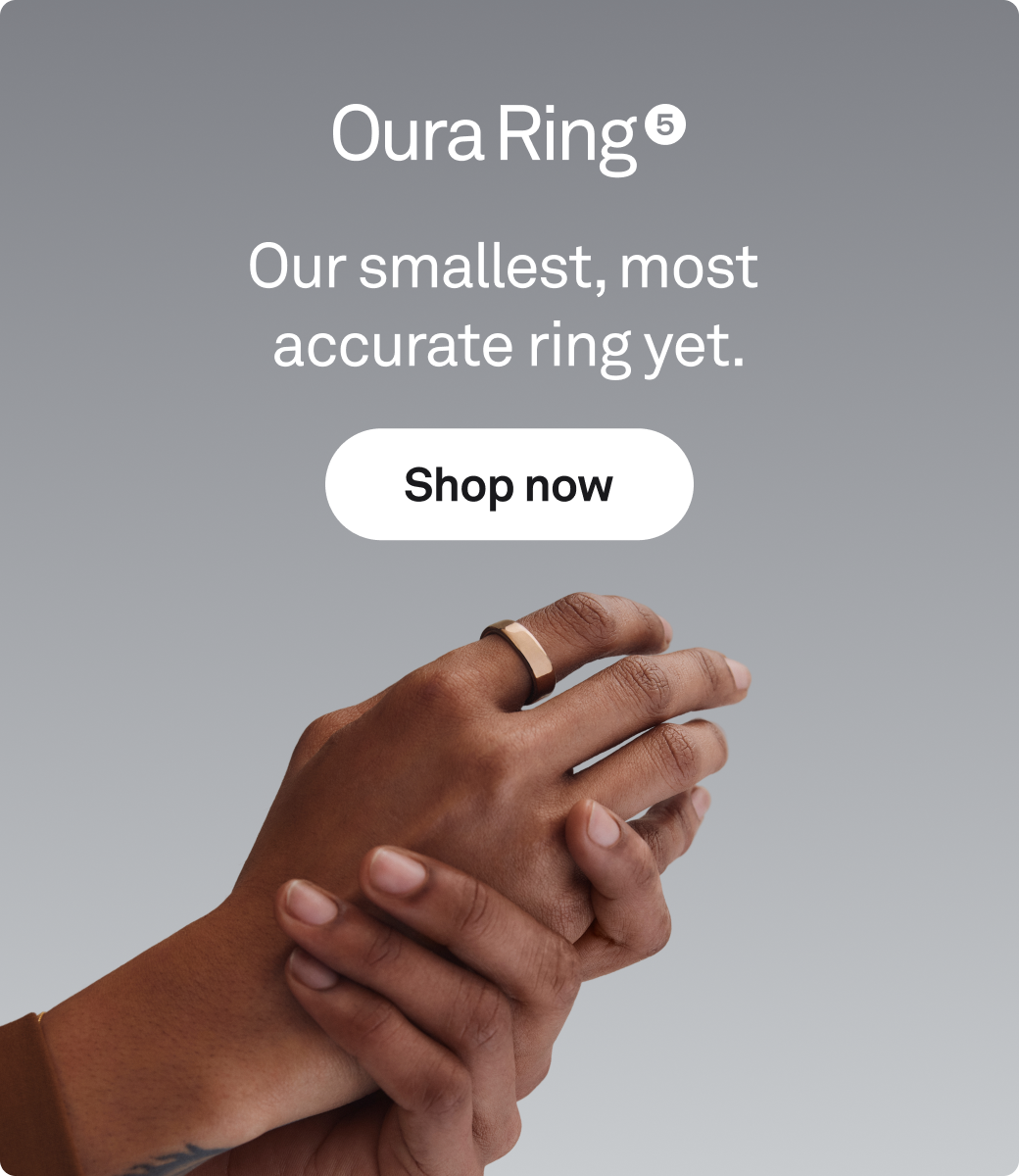 Oura Ring 5 promotional banner reading 