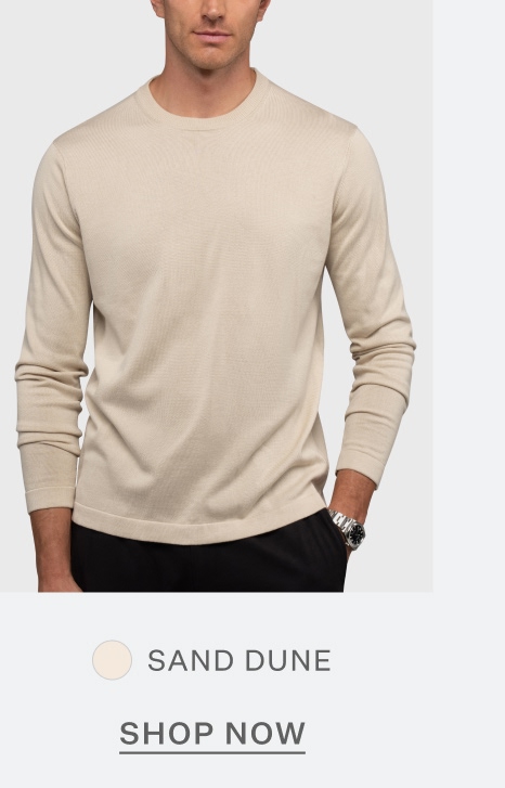 Riviera Luxe Knit Crewneck Long Sleeve Tee - Sand Dune