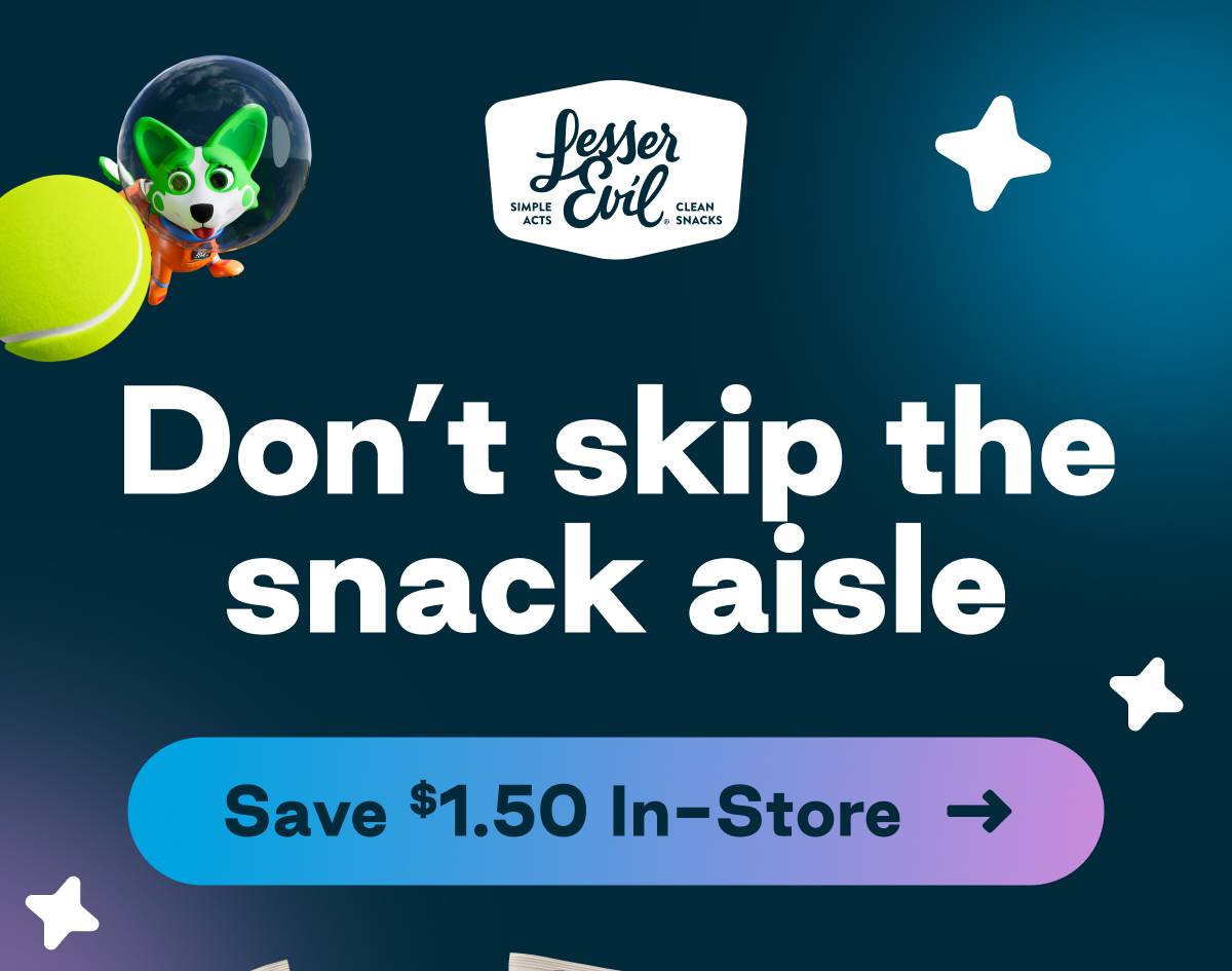 LesserEvil: Don't skip the snack aisle. Save $1.50 In-Store