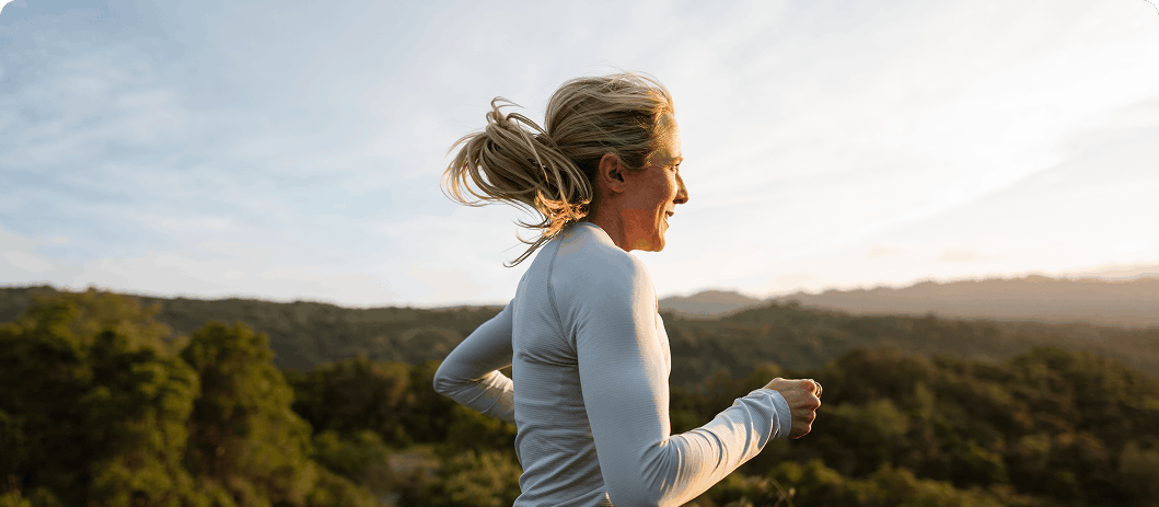 Woman running outside