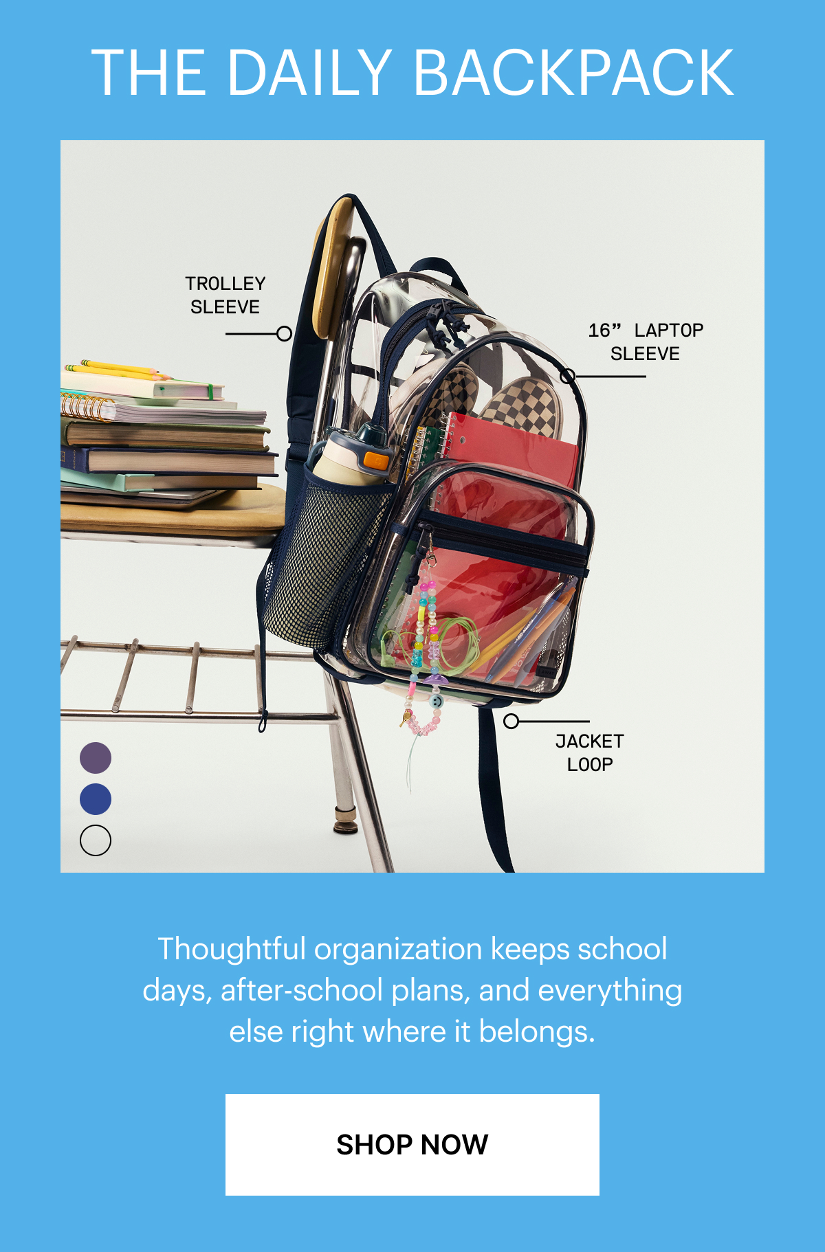The Daily Backpack | Thoughtful organization keeps school days, after-school plans, and everything else right where it belongs.