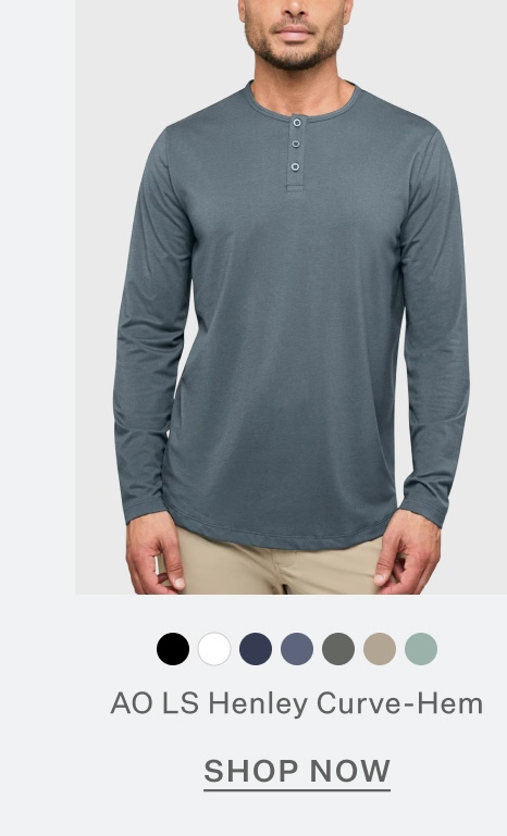 AO Long Henley Sleeve Curve-Hem