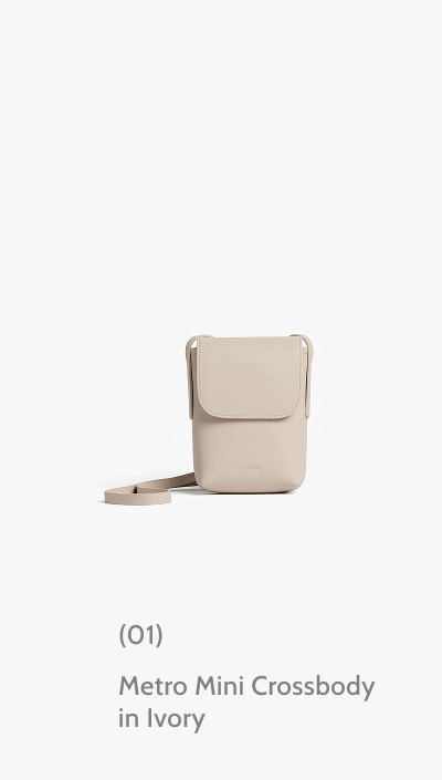 (01) Metro Mini Crossbody in Ivory.