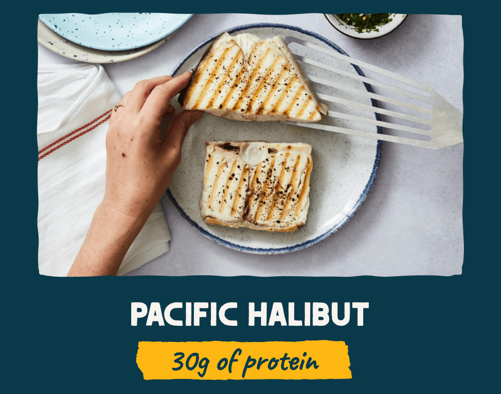 Pacific Halibut with 30 grams of protein