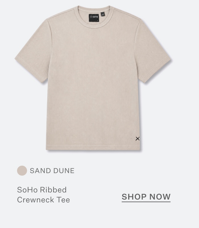 SoHo Ribbed Crewneck Tee - Sand Dune