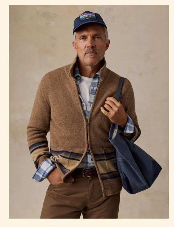 Blanket Stripe Zip Sweater - Desert Bloom Stripe