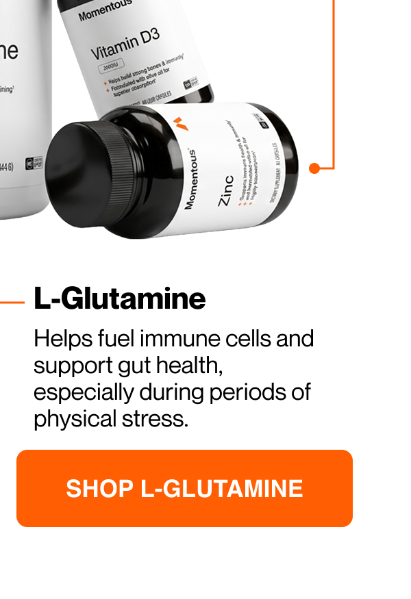 L-Glutamine helps fuel immune cells and support gut health, especially during period of physical stress. Shop L-Glutamine.