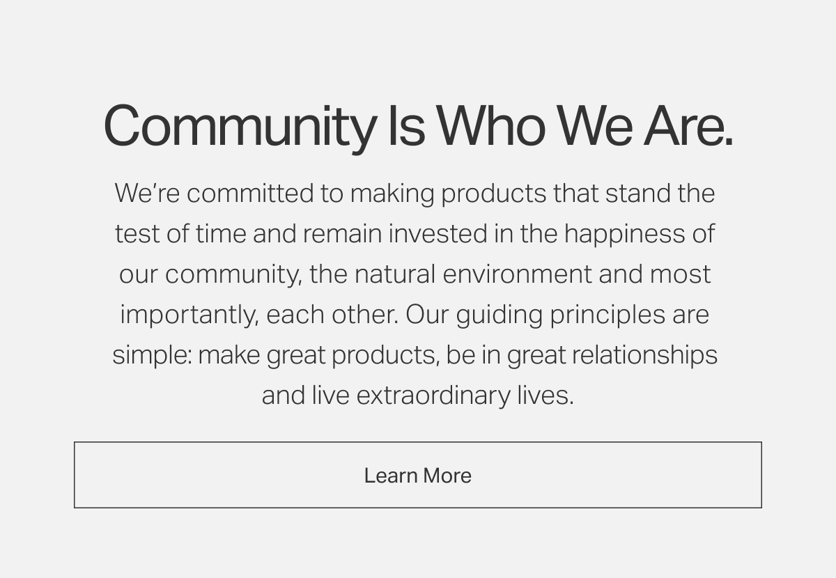 Community is Who We Are.