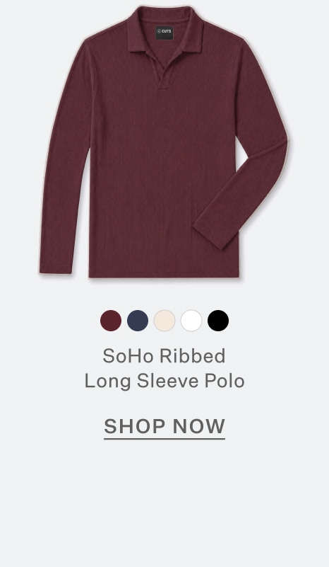 SoHo Ribbed Long Sleeve Polo