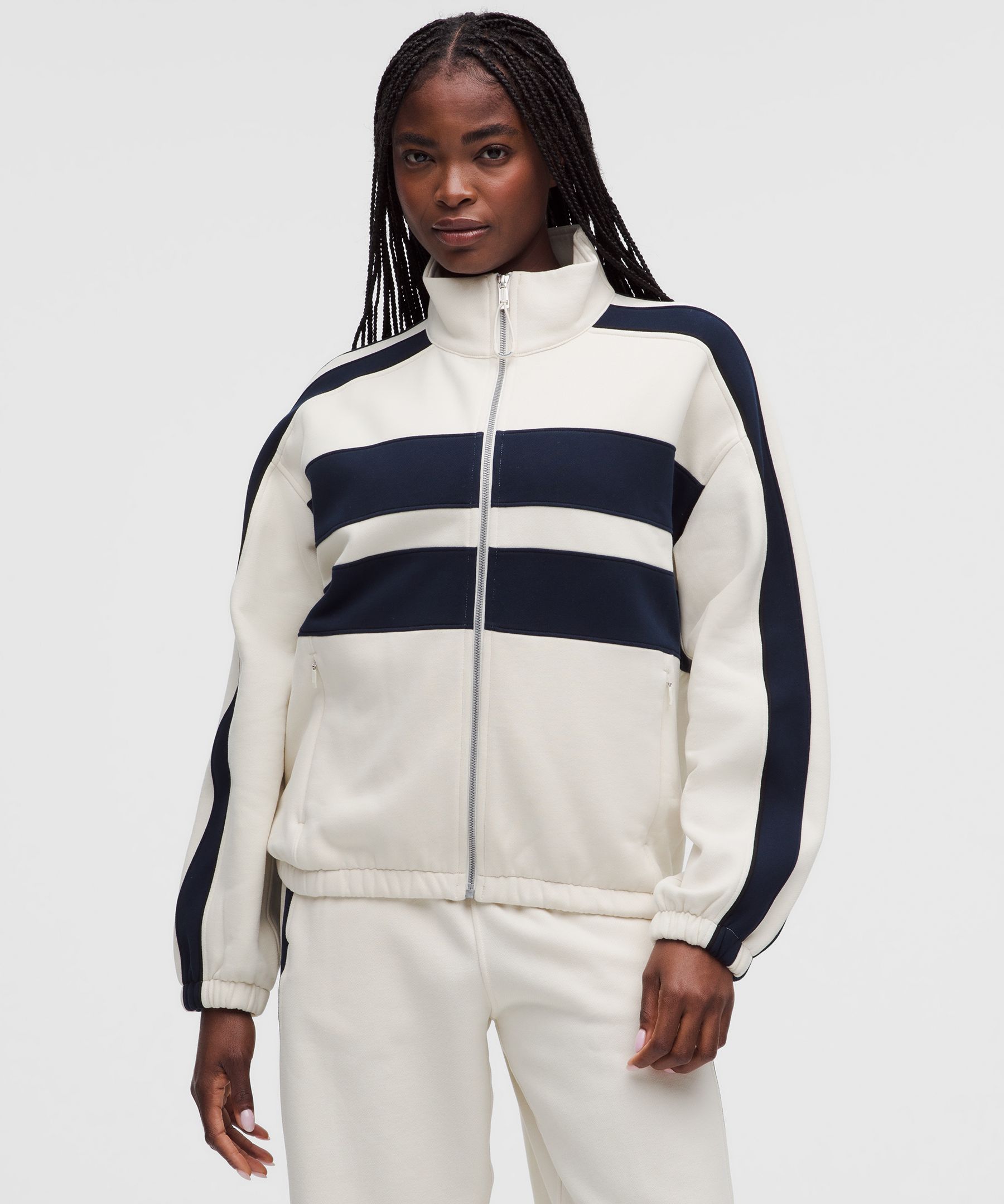 Women's Steady State Oversized Funnel Full Zip *Stripe