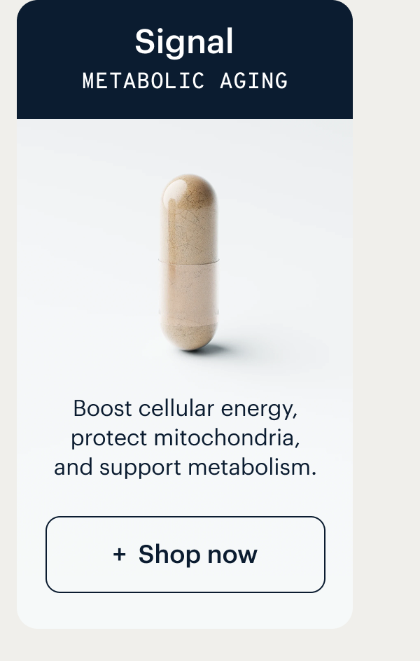Signal I Metabolic aging I Boost cellular energy, protect mitochondria, and support metabolism. I Shop now