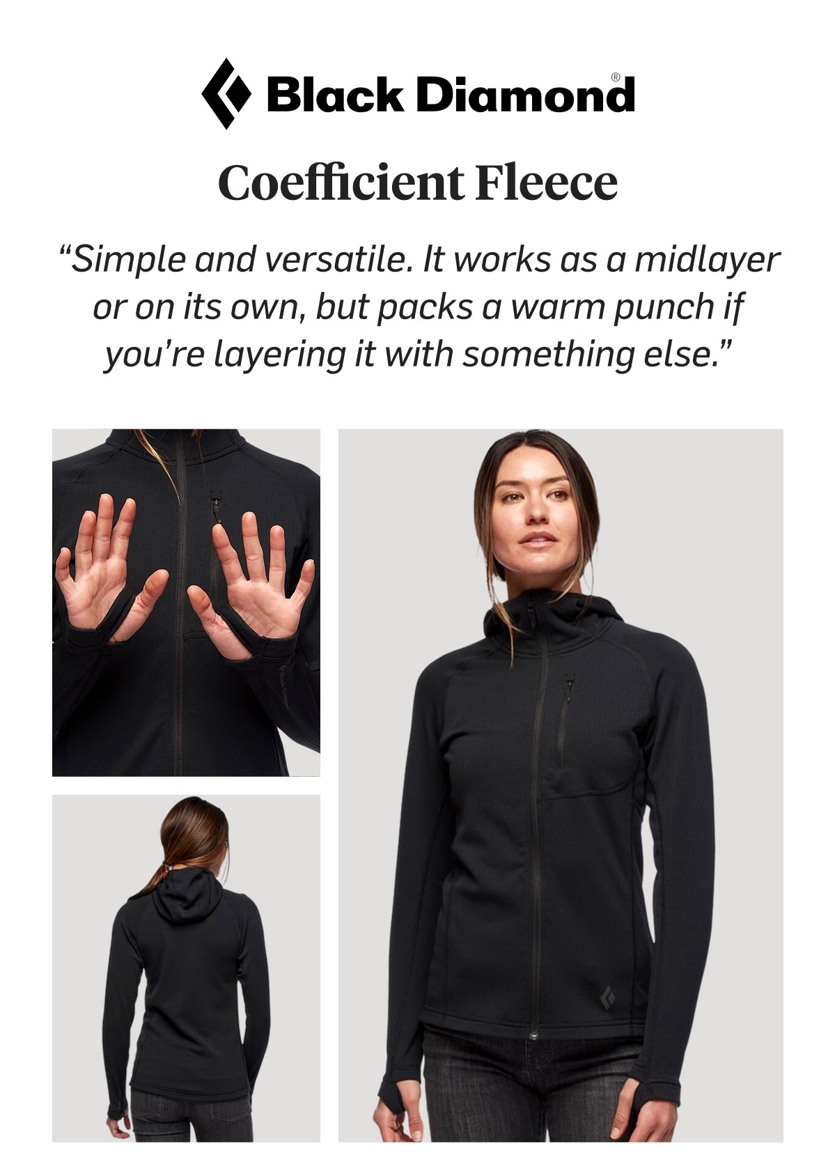 Black Diamond Coefficient Fleece: simple and versatile, works as a midlayer or on its own