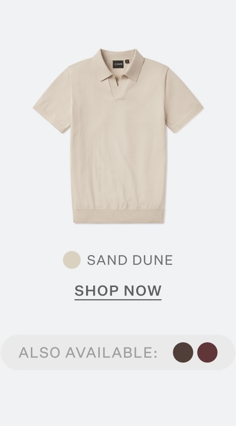 Riviera Knit Polo - Sand Dune