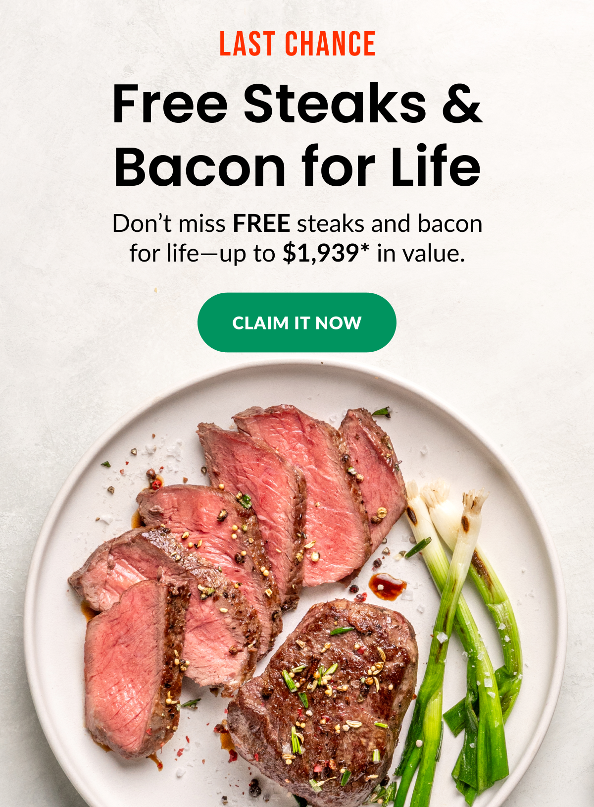 LAST CHANCE: Free Steaks & Bacon for Life | CLAIM IT NOW