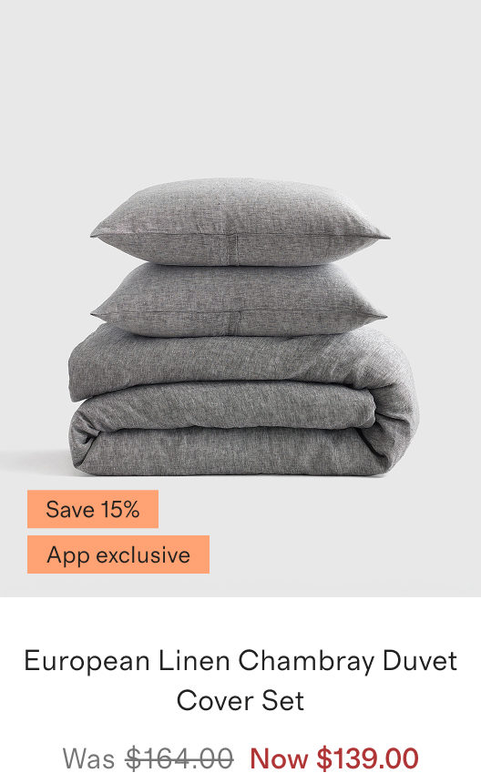 European Linen Chambray Duvet Cover Set